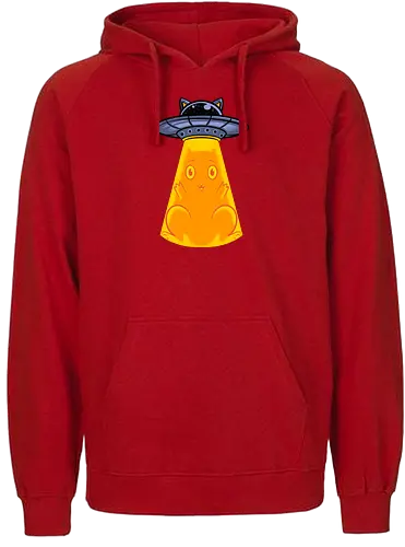 big catch  - cat, animal, cute, funny, shape, catlover, fun, ufo, alien, scifi, fantasy - Fairtrade Hoodie