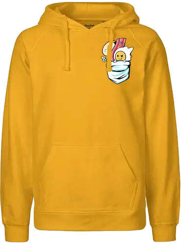 breakfast pocket  - breakfast, egg, bacoon, bread, food, love, cartoon, funny, cute - Fairtrade Hoodie