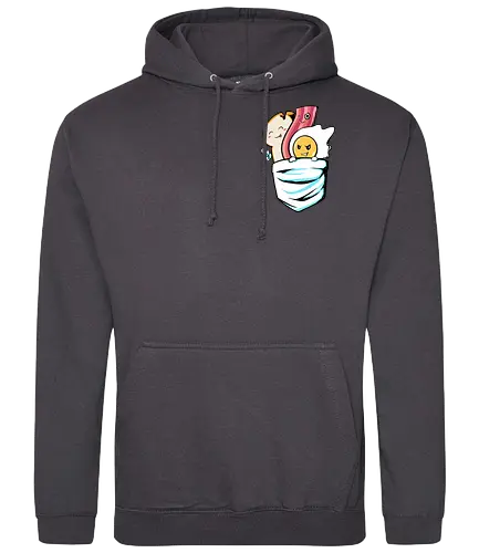 breakfast pocket  - breakfast, egg, bacoon, bread, food, love, cartoon, funny, cute - Standard Hoodie
