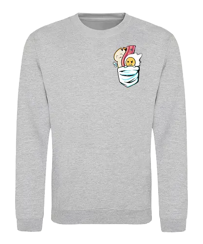 breakfast pocket  - breakfast, egg, bacoon, bread, food, love, cartoon, funny, cute - Sweatshirt