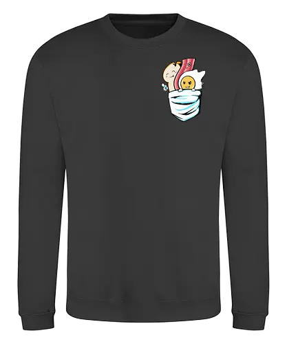 breakfast pocket  - breakfast, egg, bacoon, bread, food, love, cartoon, funny, cute - Sweatshirt