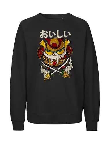 burger slash  - samurai, shinobi, ronin, burger, food, love - Fairtrade Sweatshirt
