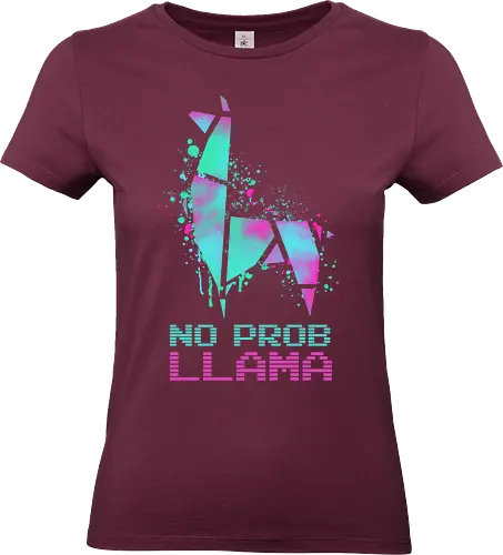 No Probllama - no probllama, no problem, llama, battle royale, gamer, colorful gaming - Standard T-Shirt (Women)