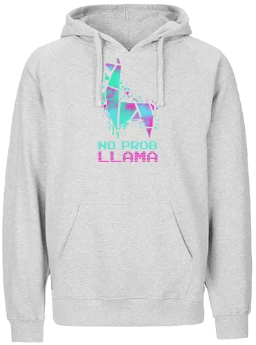 No Probllama - no probllama, no problem, llama, battle royale, gamer, colorful gaming - Fairtrade Hoodie