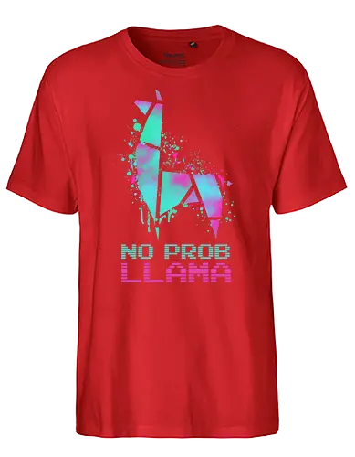 No Probllama - no probllama, no problem, llama, battle royale, gamer, colorful gaming - Fairtrade T-Shirt