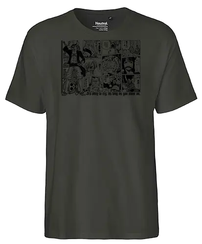 Anime Pirate - pirates, anime quote, inspirational, quote, pirate hunter, kuroashi, yonko, chopper, cat buglar, sunny go, going merry, anime, manga, otaku, weeb, jolly roger, comic art, manga drawing, anime artwork - Fairtrade T-Shirt
