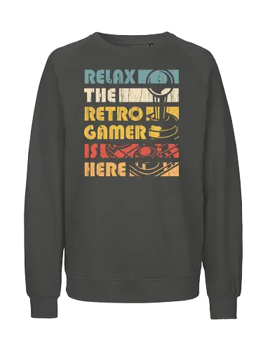 The Retro Gamer is here - demonigote, retro, vintage, gamer, pop - Fairtrade Sweatshirt