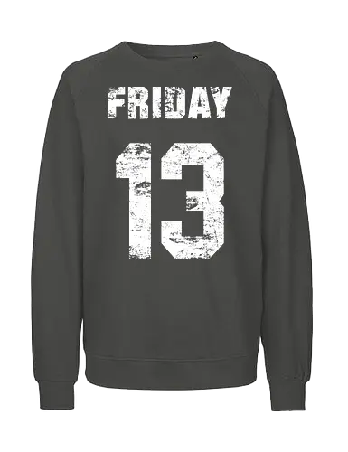 Friday the 13th - slasher, horror, halloween, friday the 13th, scary, crystal lake, baseball, killer, trick or treat, mask, serial killer, devil, 13, demon, ghoul, paranormal, gore, thriller, horror movie, creepy - Fairtrade Sweatshirt