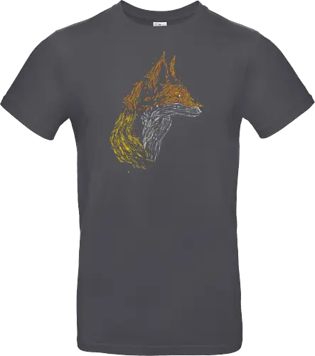 Fox in leaves - fox, foxes, animal lovers, artistic, kharmazero, fall season, autumn, autumn colors, nature - Standard T-Shirt
