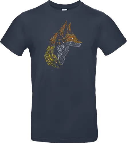 Fox in leaves - fox, foxes, animal lovers, artistic, kharmazero, fall season, autumn, autumn colors, nature - Standard T-Shirt