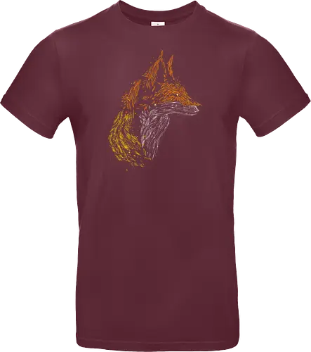 Fox in leaves - fox, foxes, animal lovers, artistic, kharmazero, fall season, autumn, autumn colors, nature - Standard T-Shirt