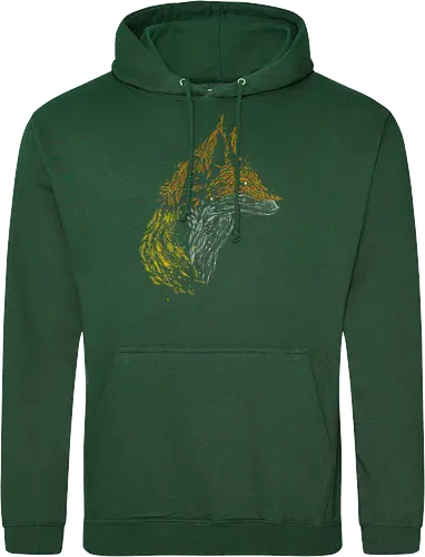 Fox in leaves - fox, foxes, animal lovers, artistic, kharmazero, fall season, autumn, autumn colors, nature - Standard Hoodie