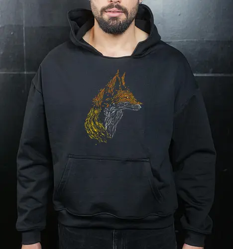 Fox in leaves - fox, foxes, animal lovers, artistic, kharmazero, fall season, autumn, autumn colors, nature - Cropped Hoodie
