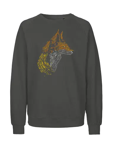 Fox in leaves - fox, foxes, animal lovers, artistic, kharmazero, fall season, autumn, autumn colors, nature - Fairtrade Sweatshirt