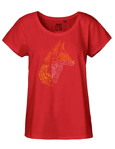 Fox in leaves - fox, foxes, animal lovers, artistic, kharmazero, fall season, autumn, autumn colors, nature - Fairtrade Girl Shirt
