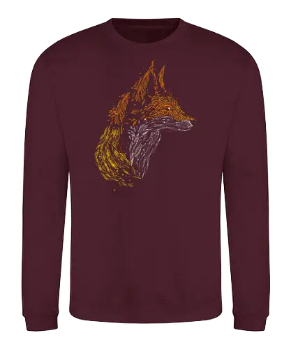 Fox in leaves - fox, foxes, animal lovers, artistic, kharmazero, fall season, autumn, autumn colors, nature - Sweatshirt