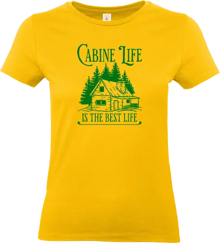 CABINE LIFE IS THE BEST LIFE - cabin life, retro vintage sunset, cozy cabin, mountain retreat, forest, nature lover, id rather be at the cabin, rustic, simple living, off the grid, wilderness escape, woods, cottage - Standard T-Shirt (Women)
