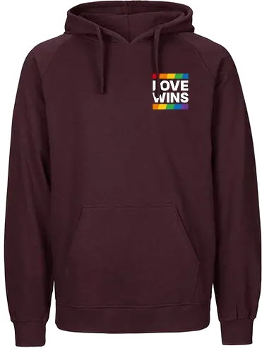 LOVE WINS - Pocket - weiß - Fairtrade Hoodie