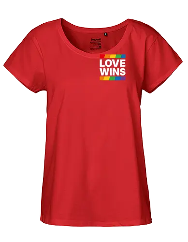 LOVE WINS - Pocket - weiß - Fairtrade Girl Shirt