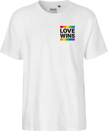 LOVE WINS - Pocket - schwarz - Fairtrade T-Shirt