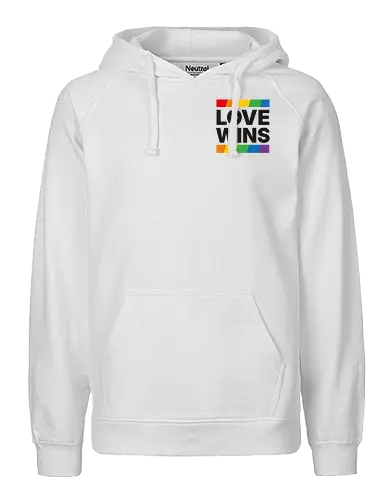 LOVE WINS - Pocket - schwarz - Fairtrade Hoodie