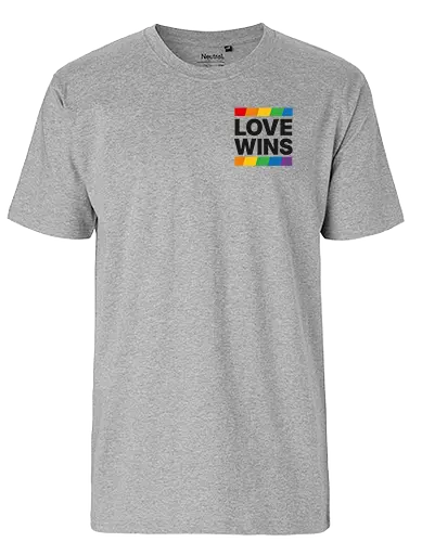 LOVE WINS - Pocket - schwarz - Fairtrade T-Shirt