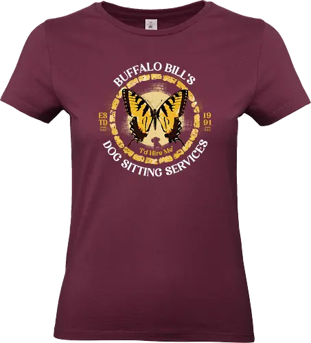 Buffalo Bills Services - Buffalo bill, horror, 1991, butterfly, body lotion, precious, dog, Bichon Frise, cannibal - Standard T-Shirt (Women)