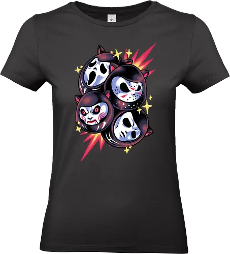 darkness daruma - horror, halloween, cool, cute, fun, funny, daruma, japanese, ghostface, jigsaw - Standard T-Shirt (Women)