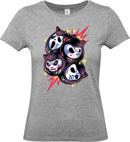 darkness daruma - horror, halloween, cool, cute, fun, funny, daruma, japanese, ghostface, jigsaw - Standard T-Shirt (Women)