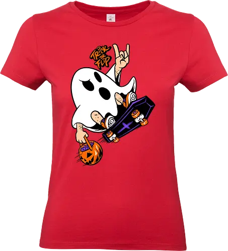 trick or flip  - horror, halloween, cool, cute, fun, Pen and Paper, game, plant, cartoon, monster - Standard T-Shirt (Women)