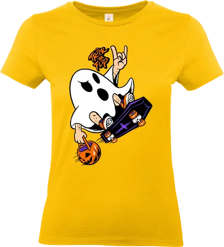 trick or flip  - horror, halloween, cool, cute, fun, Pen and Paper, game, plant, cartoon, monster - Standard T-Shirt (Women)