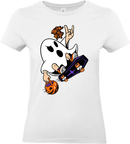 trick or flip  - horror, halloween, cool, cute, fun, Pen and Paper, game, plant, cartoon, monster - Standard T-Shirt (Women)