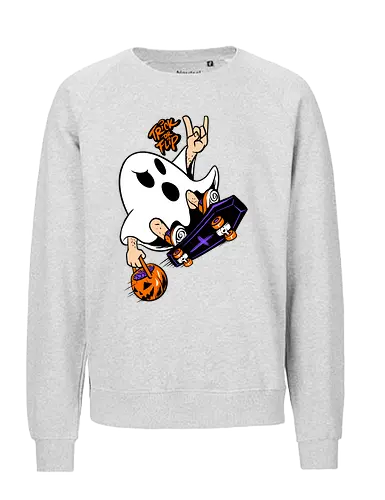 trick or flip  - horror, halloween, cool, cute, fun, Pen and Paper, game, plant, cartoon, monster - Fairtrade Sweatshirt