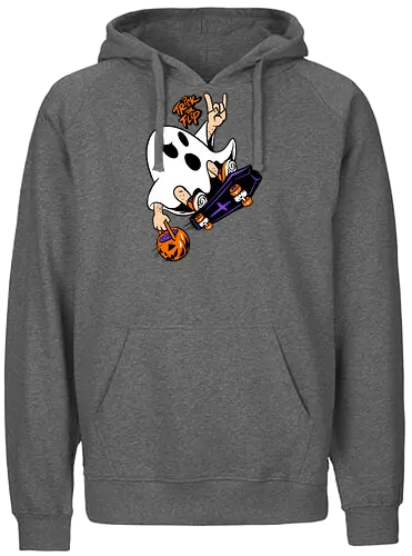 trick or flip  - horror, halloween, cool, cute, fun, Pen and Paper, game, plant, cartoon, monster - Fairtrade Hoodie