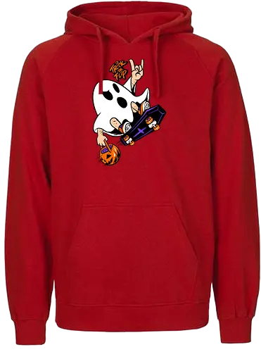 trick or flip  - horror, halloween, cool, cute, fun, Pen and Paper, game, plant, cartoon, monster - Fairtrade Hoodie