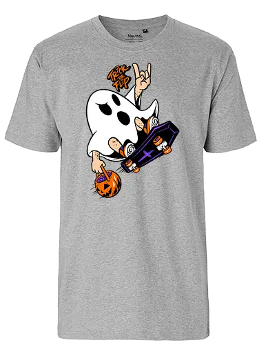 trick or flip  - horror, halloween, cool, cute, fun, Pen and Paper, game, plant, cartoon, monster - Fairtrade T-Shirt