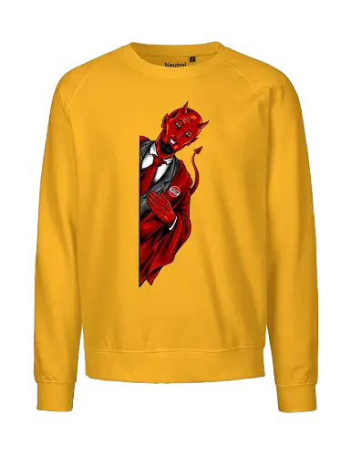 satan saw you  - horror, halloween, cool, cute, fun, satan, parody, demon, devil - Fairtrade Sweatshirt