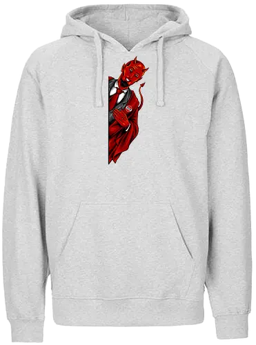 satan saw you  - horror, halloween, cool, cute, fun, satan, parody, demon, devil - Fairtrade Hoodie