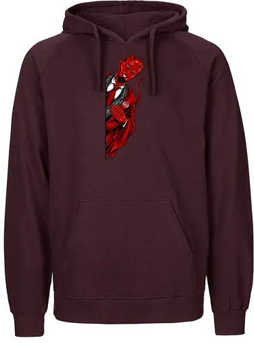 satan saw you  - horror, halloween, cool, cute, fun, satan, parody, demon, devil - Fairtrade Hoodie
