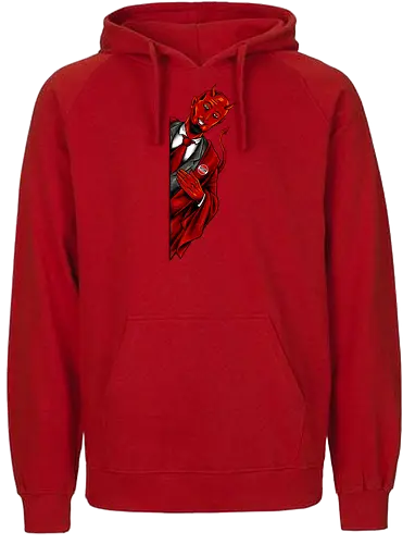 satan saw you  - horror, halloween, cool, cute, fun, satan, parody, demon, devil - Fairtrade Hoodie