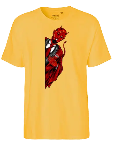 satan saw you  - horror, halloween, cool, cute, fun, satan, parody, demon, devil - Fairtrade T-Shirt