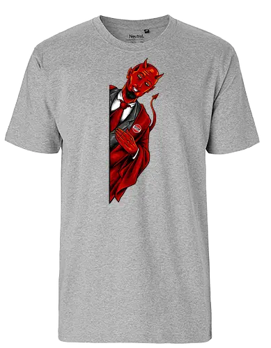 satan saw you  - horror, halloween, cool, cute, fun, satan, parody, demon, devil - Fairtrade T-Shirt
