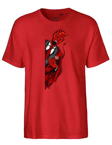 satan saw you  - horror, halloween, cool, cute, fun, satan, parody, demon, devil - Fairtrade T-Shirt