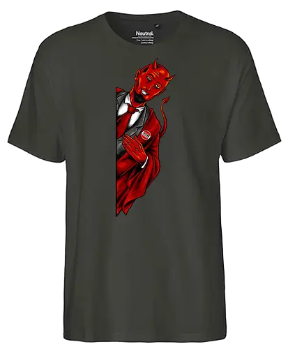 satan saw you  - horror, halloween, cool, cute, fun, satan, parody, demon, devil - Fairtrade T-Shirt