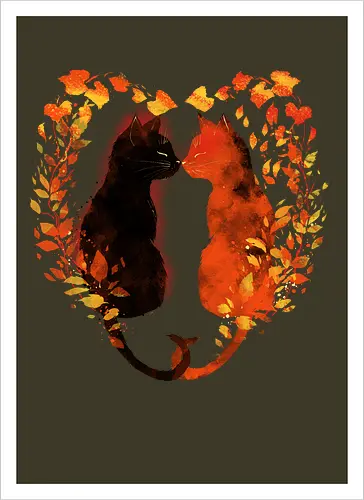 Cats,fall and love