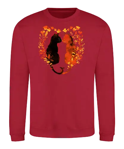 Cats,fall and love - cats, love, fall season, autumn, nature - Sweatshirt