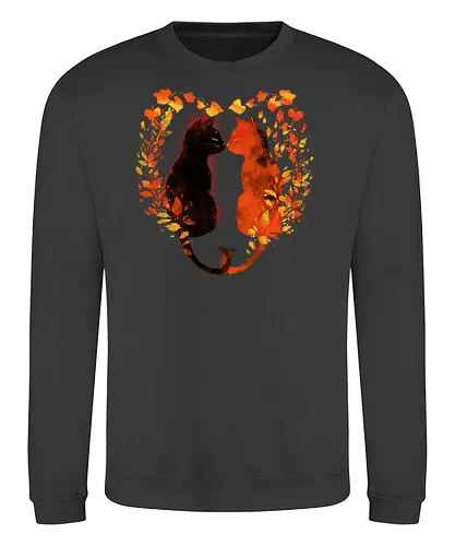 Cats,fall and love - cats, love, fall season, autumn, nature - Sweatshirt