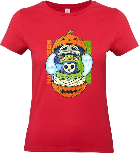spooky doll  - horror, halloween, cool, cute, fun, ghost, owl, japanese, cartoon, monster - Standard T-Shirt (Women)