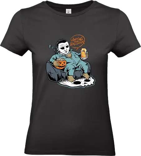 waiting for halloween  - horror, halloween, cool, cute, fun, myers, lazy, beer, cartoon, monster - Standard T-Shirt (Women)