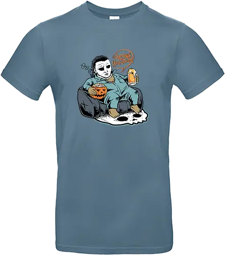 waiting for halloween  - horror, halloween, cool, cute, fun, myers, lazy, beer, cartoon, monster - Standard T-Shirt